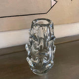 Clear Glass Art Vase By Jan Beranek For Skrdlovice, Czech Republic