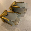 Pair Of Art Deco Brass and Frosted Glass Wall Sconce Lights