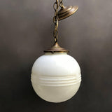 Milk Glass Globe Library Pendant Light