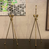 Pair Of Mid Century Modern Brass Tripod Table Lamps