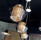 Smoked Glass Lightolier Pendants