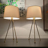 Pair Of Mid Century Modern Brass Tripod Table Lamps
