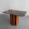Danish Modern Marble And Teak Panel Side Table