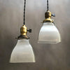 Frosted Glass and Brass Pendant Lights