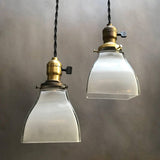 Frosted Glass and Brass Pendant Lights