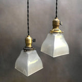 Frosted Glass and Brass Pendant Lights