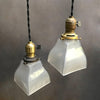 Frosted Glass and Brass Pendant Lights