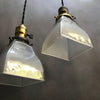 Frosted Glass and Brass Pendant Lights