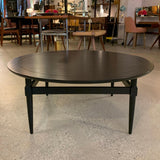 Ebonized Mahogany Round Midcentury Coffee Table