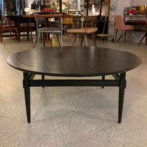 Ebonized Mahogany Round Midcentury Coffee Table