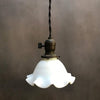 Milk Glass Ruffle Bell Pendant Light