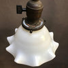 Milk Glass Ruffle Bell Pendant Light