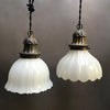 Scalloped Milk Glass Pendant Lights