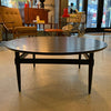 Ebonized Mahogany Round Midcentury Coffee Table
