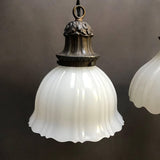 Scalloped Milk Glass Pendant Lights