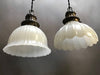 Scalloped Milk Glass Pendant Lights