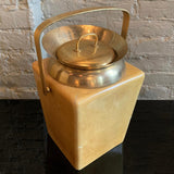 Modernist Goatskin and Brass Ice Bucket by Aldo Tura