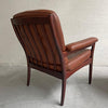 Pair Of Leather And Walnut Armchairs By Göte Möbel Sweden