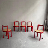 Italian Modernist Circular Bentwood And Cane Dining Chairs