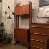 Mid Century Modern Walnut Record Storage Wall Unit