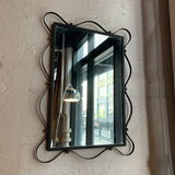 Hollywood Regency Wrougt Iron Ribbon Motif Mirror
