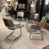 Midcentury Brushed Tubular Steel Contoured Cantilever Chairs