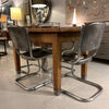 Midcentury Brushed Tubular Steel Contoured Cantilever Chairs