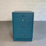 Mid-Century Modern Lacquered Blue Dresser Nightstand
