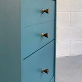 Mid-Century Modern Lacquered Blue Dresser Nightstand