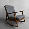 Scandinavian Modern Beech Upholstered Rocking Chair