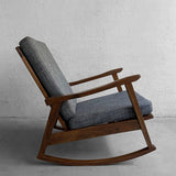 Scandinavian Modern Beech Upholstered Rocking Chair