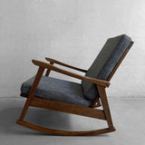 Scandinavian Modern Beech Upholstered Rocking Chair