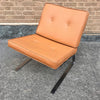 Chrome and Faux Leather Lounge Chair