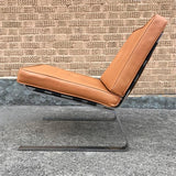 Chrome and Faux Leather Lounge Chair