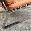 Chrome and Faux Leather Lounge Chair