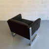 Mid-Century Modern Milo Baughman Style Chrome Cantilever Lounge Club Chair