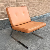 Chrome and Faux Leather Lounge Chair
