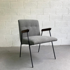 Wrought Iron Upholstered Armchair Attributed To Milo Baughman, Pacific Iron