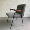 Wrought Iron Upholstered Armchair Attributed To Milo Baughman, Pacific Iron