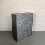 Industrial Midcentury Brushed Steel Office Document Cabinet