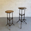 Early 20th Century Industrial Drafting Stool With Footrest