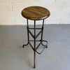 Early 20th Century Industrial Drafting Stool With Footrest