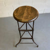 Early 20th Century Industrial Drafting Stool With Footrest