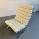 Design Institute America High Back Chrome Cantilever Lounge Chairs