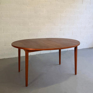 Danish Modern Teak Oval Extension Dining Table