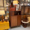 Mid Century Modern Woven Front Walnut Cabinet