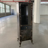 Industrial Brushed Steel Single Apothecary Cabinet