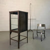 Petite Industrial Brushed Steel Apothecary Cabinet Display Case