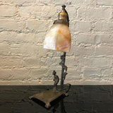 Brass and Stain Glass Lamp