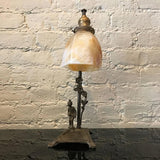 Brass and Stain Glass Lamp